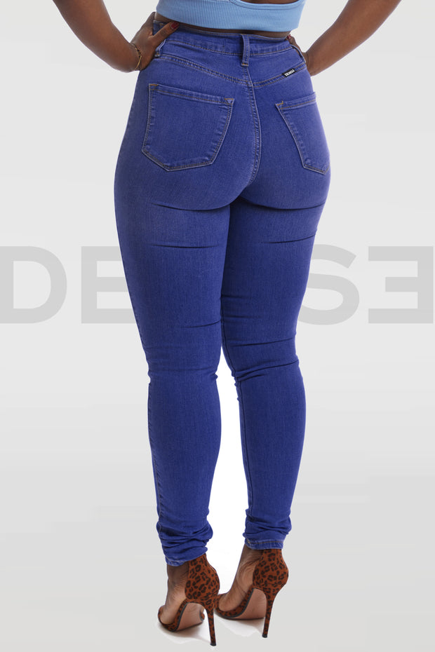 Super Stretchy Jeans Taille Haute - Royal Blue
