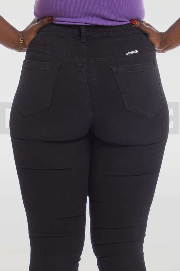 Super Stretchy Button Jeans BadGirl - Noir