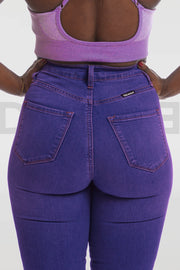 Super Stretchy Jeans Taille Haute - Violet Royal