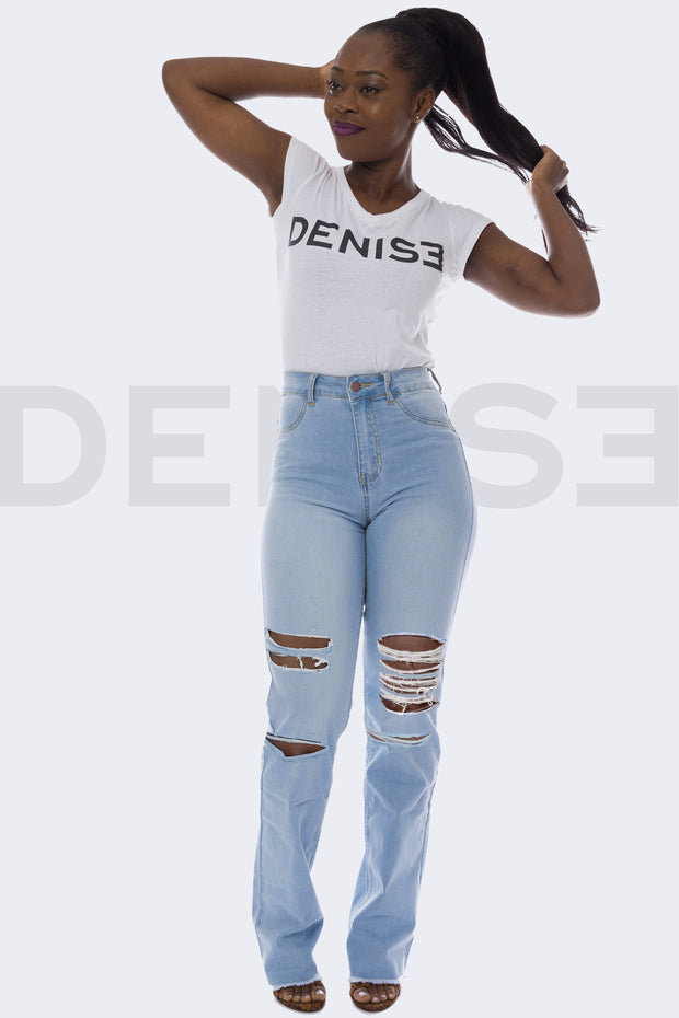 Amazing Badass Lady Jeans Bootcut - Light Blue
