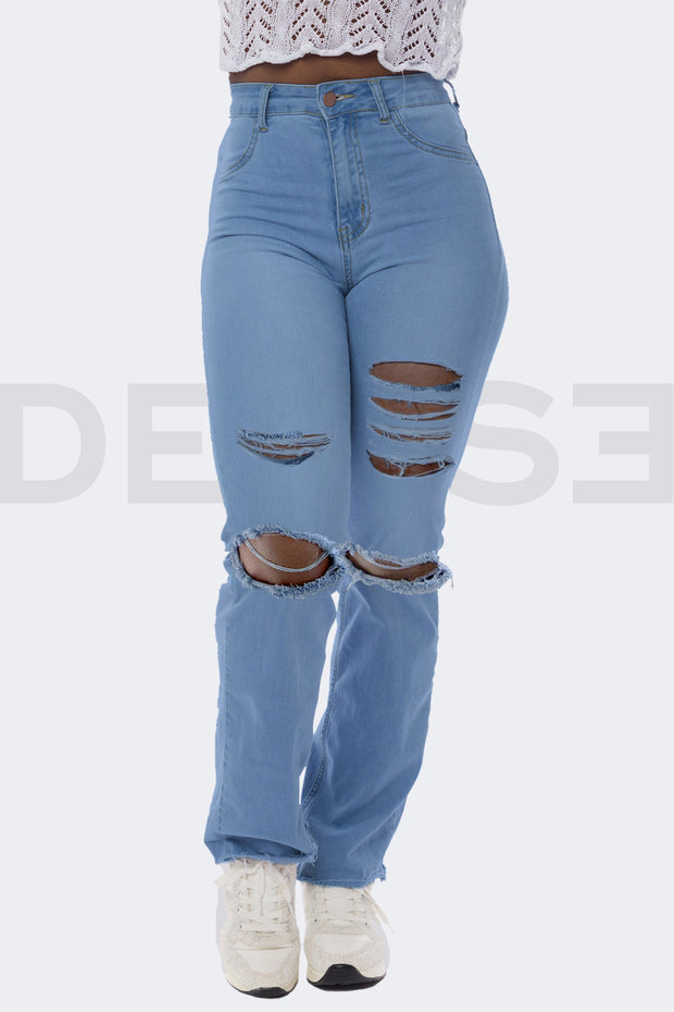 Amazing Badass Lady Jeans Bootcut - Bleu Surteint