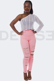 Super Stretchy Jeans Badass Lady - Rose
