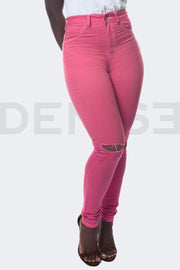 Super Stretchy Jeans BadGirl - Rose Bonbon