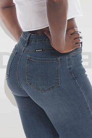 Super Curvy Button Jeans BadGirl - Gris Bleu