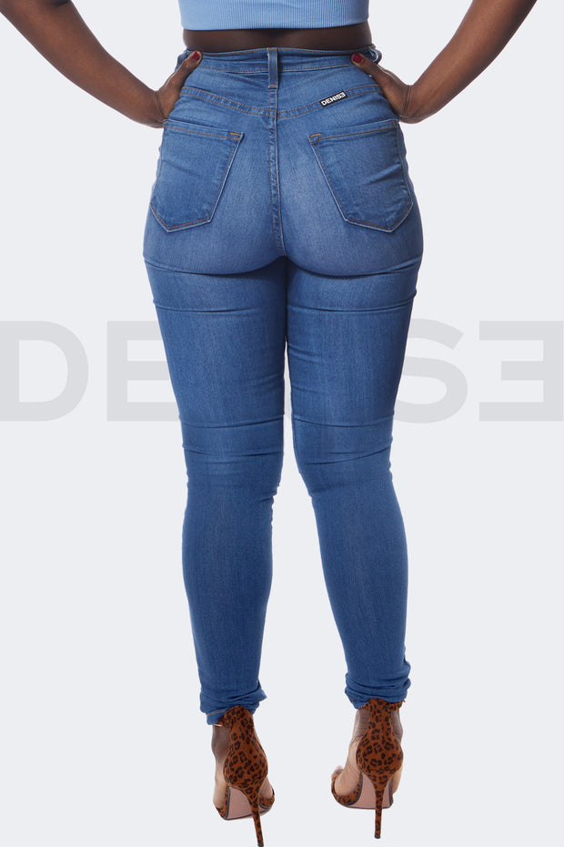 Super Curvy Button Jeans BadGirl - Bleu Medium