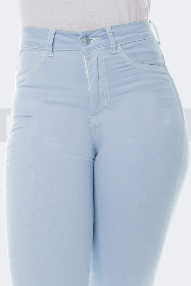 Super Stretchy Jeans Taille Haute - Ciel