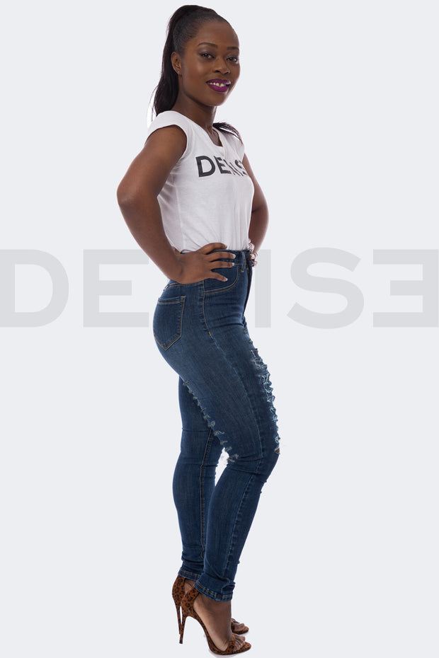 Fresh Gyal Jeans Taille Haute - Brut