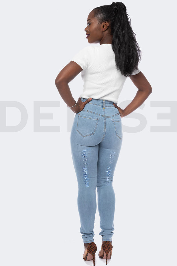 Fresh Gyal Jeans Taille Haute - Light Blue