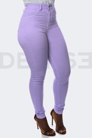 Super Stretchy Jeans Taille Haute - Lilas