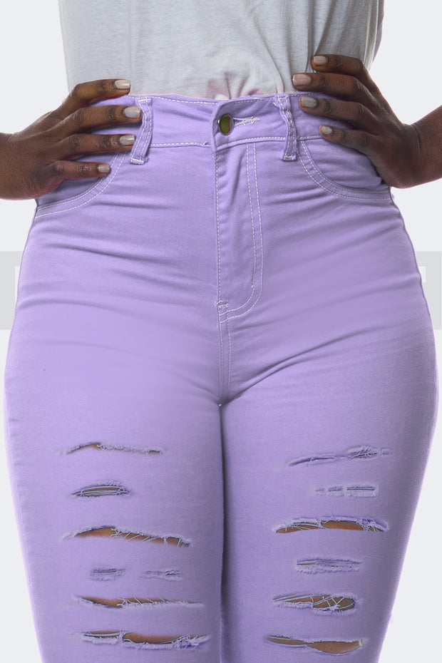Super Stretchy Jeans Badass Lady - Lilas