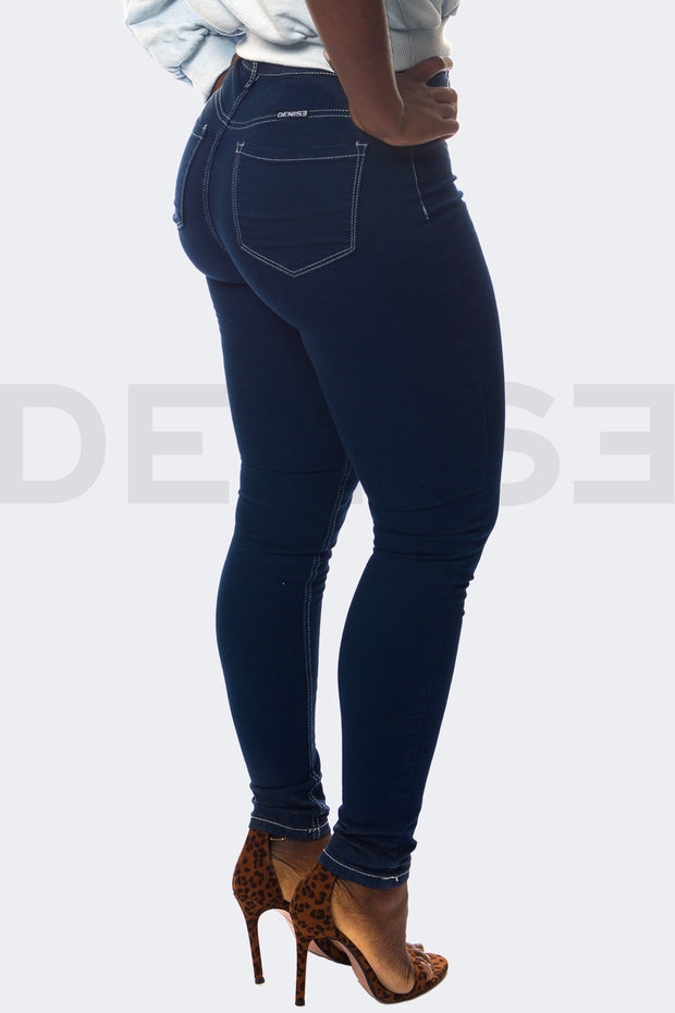 Super Stretchy Jeans Taille Haute - Marine