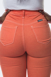 Super Stretchy Jeans Taille Haute - Saumon