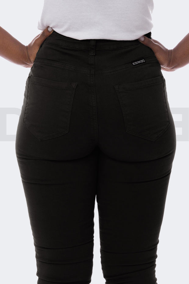 Stretchy Line Jeans Taille Haute - Noir