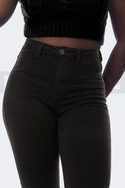 Stretchy Line Jeans Taille Haute - Noir