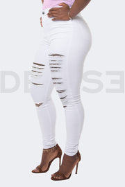 Super Stretchy Jeans Badass Lady - Blanc