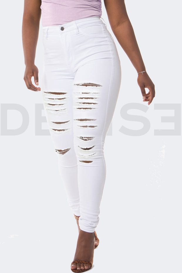 Super Stretchy Jeans Badass Lady - Blanc