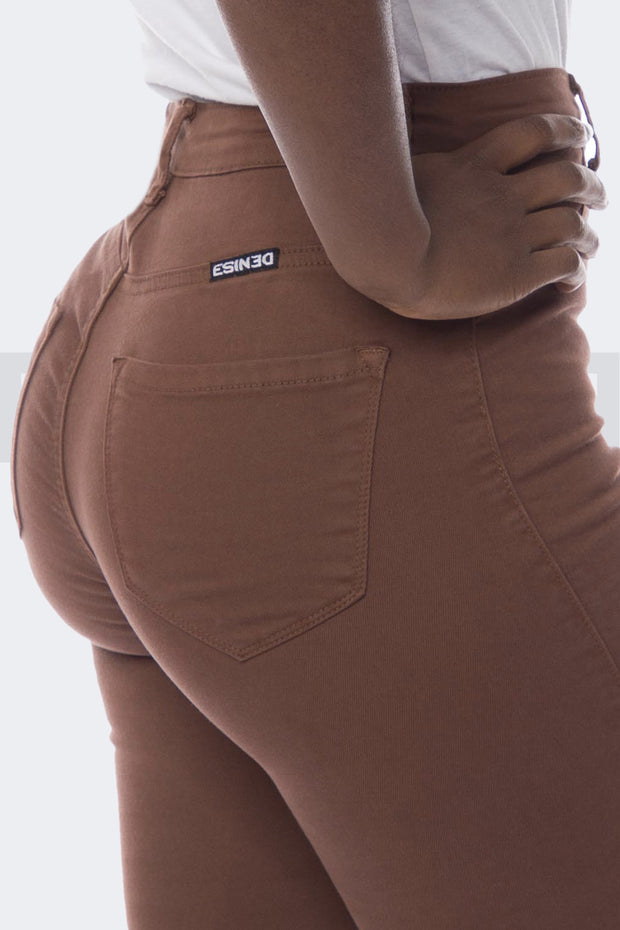 Super Stretchy Jeans Taille Haute - Chocolat