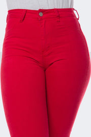 Super Comfy Jeans Taille Haute - Rouge