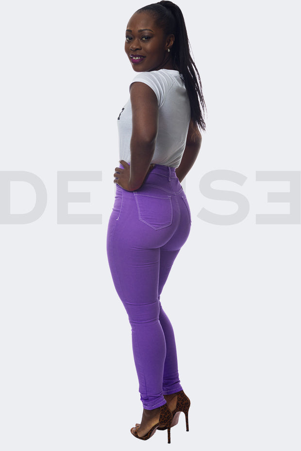 Super Stretchy Jeans Taille Haute - Ultra Violet