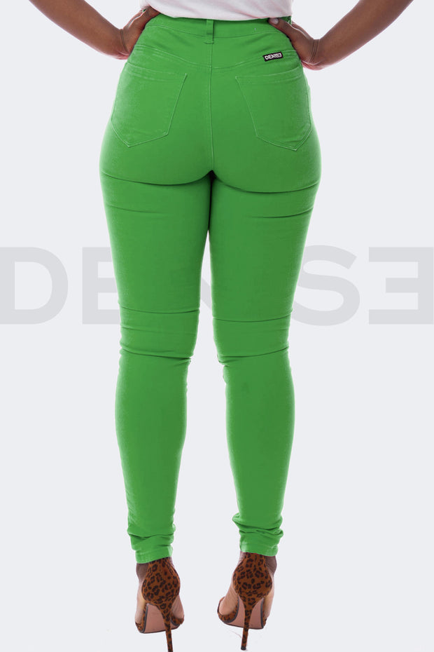 Super Stretchy Jeans Taille Haute - Vert
