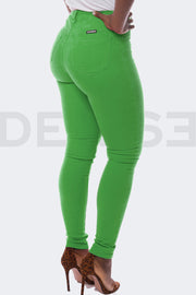 Super Stretchy Jeans Taille Haute - Vert