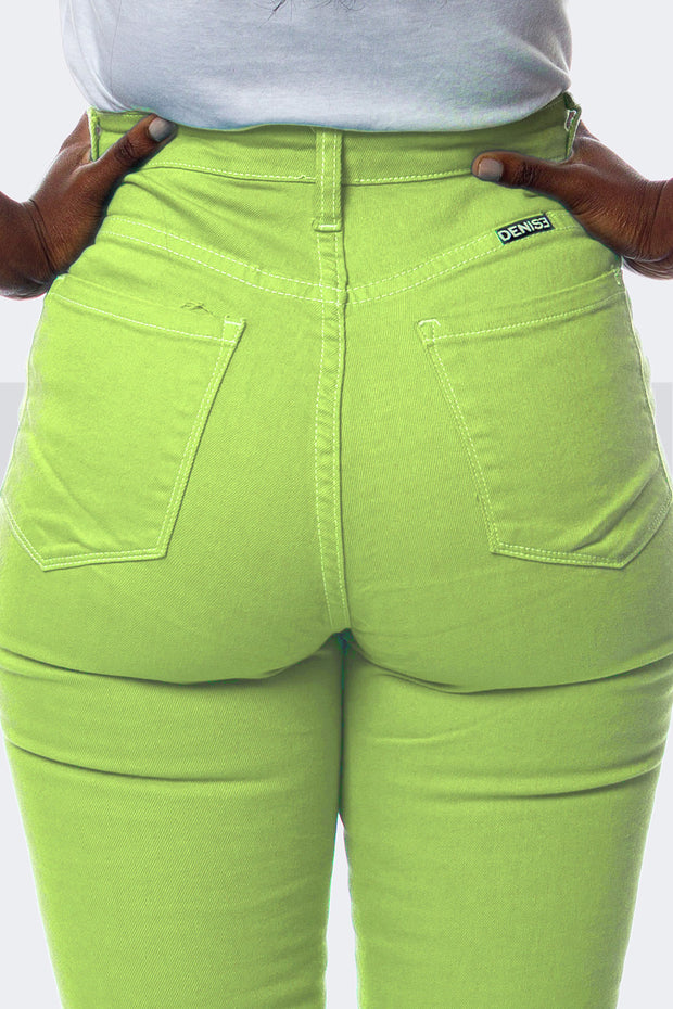 Super Stretchy Jeans Taille Haute - Citron Vert