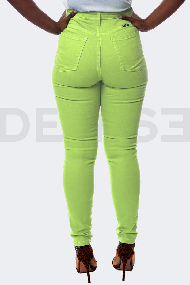 Super Stretchy Jeans Taille Haute - Citron Vert