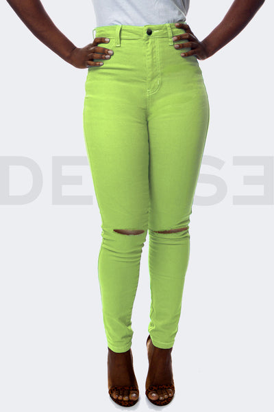 Super Stretchy Jeans BadGirl - Citron Vert