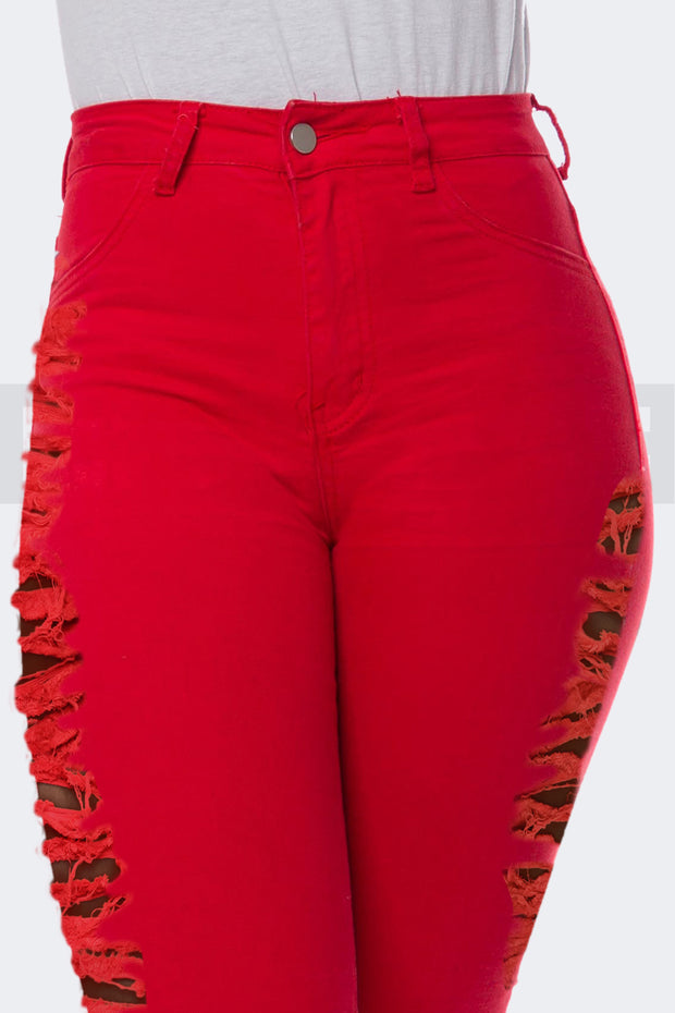 FIN DE SÉRIE - Super Stretchy Wow Jeans - Rouge